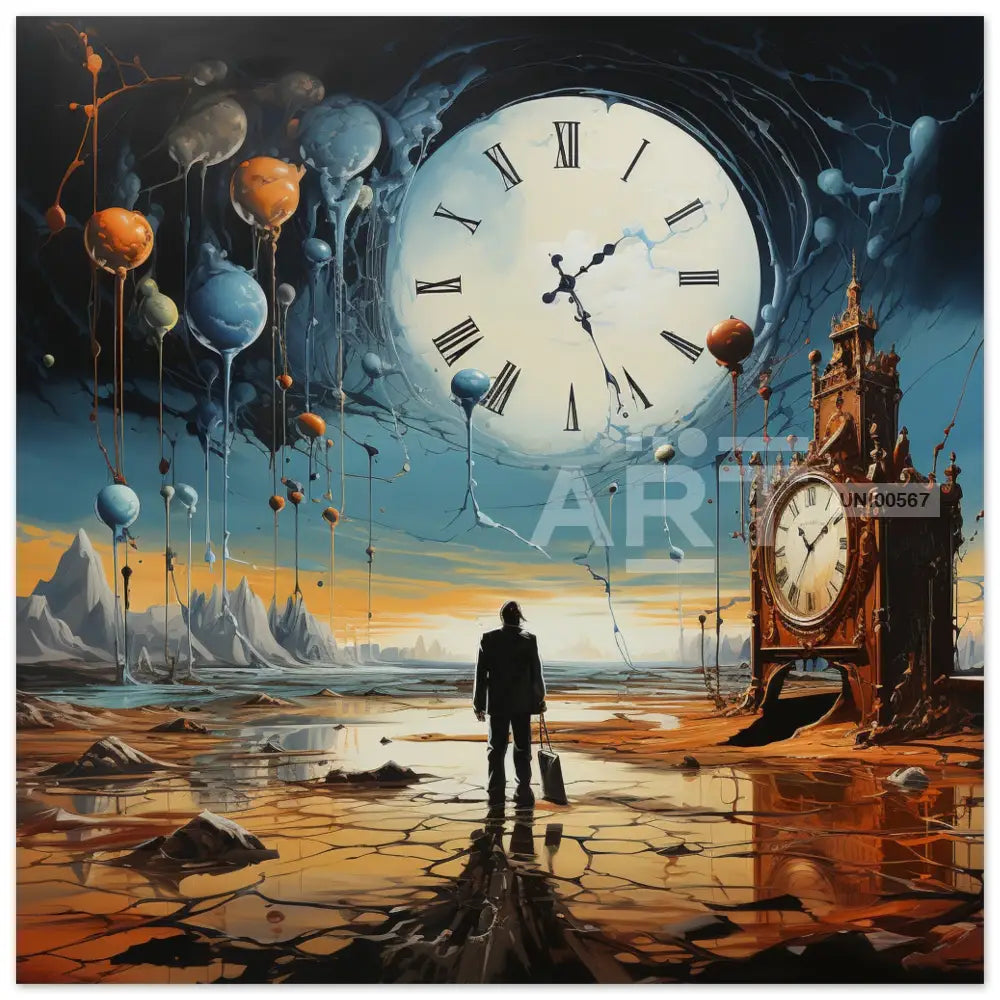 Temporal Eclipses: Unraveling The Fabric Of Time 40X40 Cm / 16X16″ Square
