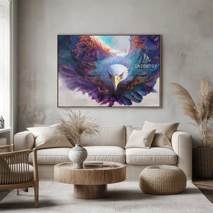 Majestic Aura: The Vivid Eagle Canvas Art