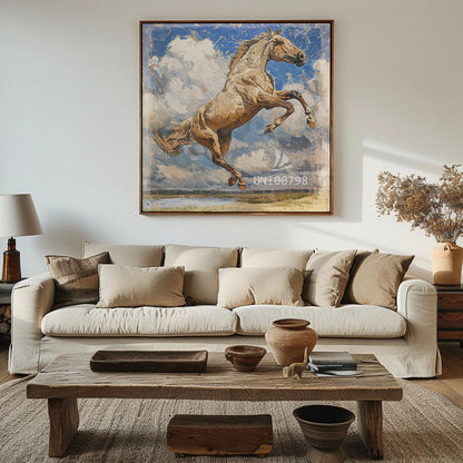 Equestrian Elegance: Exquisite Horse in Motion Canvas Print