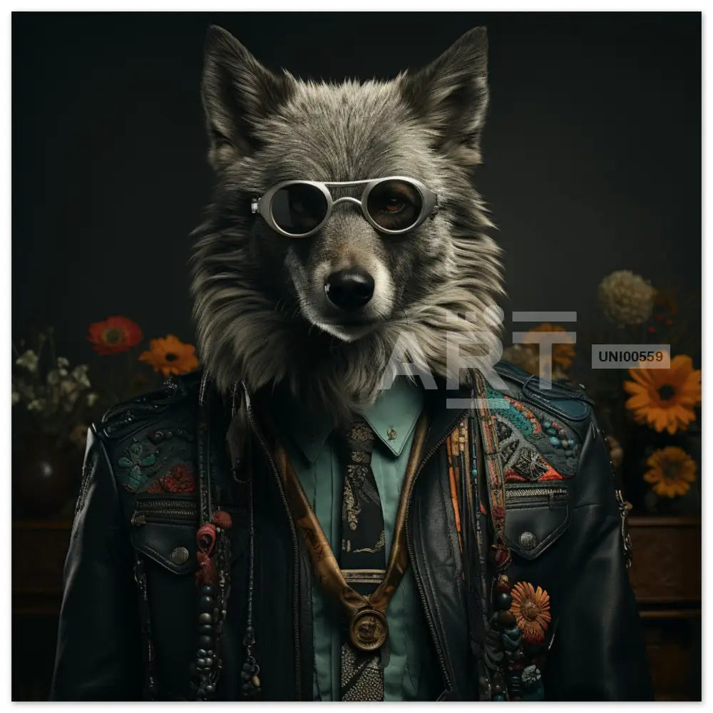 Dapper Canine: The Stylish Lupine Gentleman Portrait