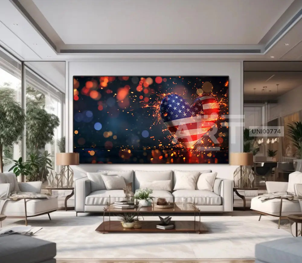 Patriotic Passion: A Heartfelt Sparkle